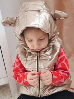 Bezrękawnik dziecięcy z uszkami rose gold
