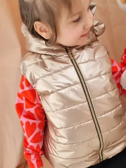 Bezrękawnik dziecięcy z uszkami rose gold