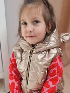 Bezrękawnik dziecięcy z uszkami rose gold