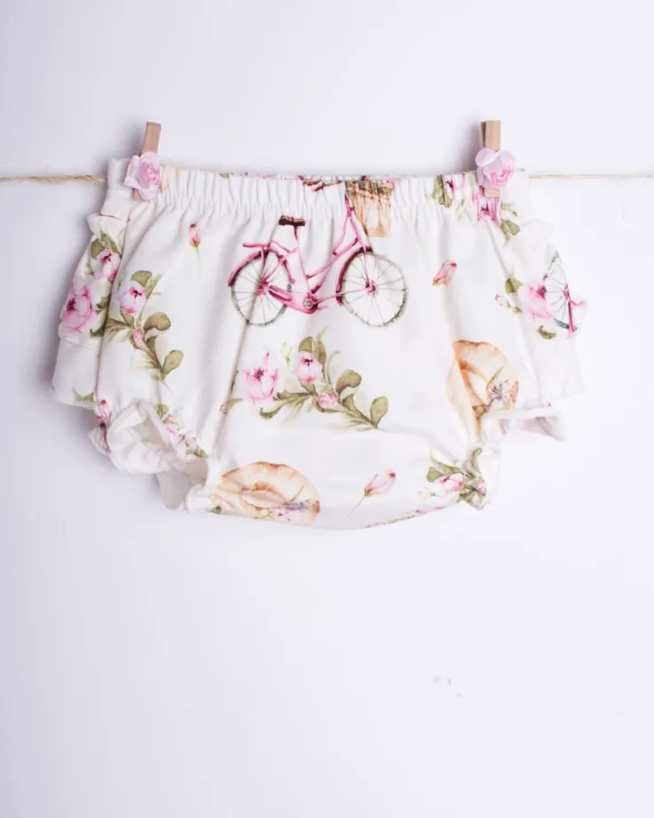 Bloomersy rowery z falbankami na tyle