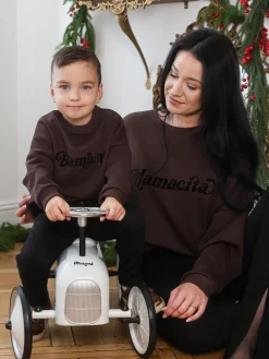 Bluza damska czekoladowa z nadrukiem Mamacita