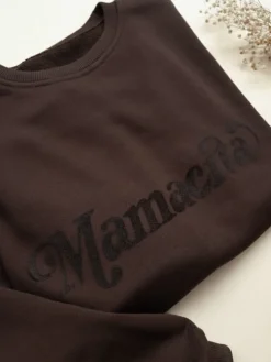 Bluza damska czekoladowa z nadrukiem Mamacita