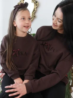Bluza damska czekoladowa z nadrukiem Mama