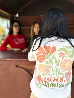 Bluza damska jasny beż z nadrukiem cool mamuśka