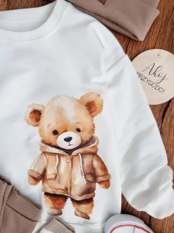 Bluza dziecięca beżowy misio w kurteczce