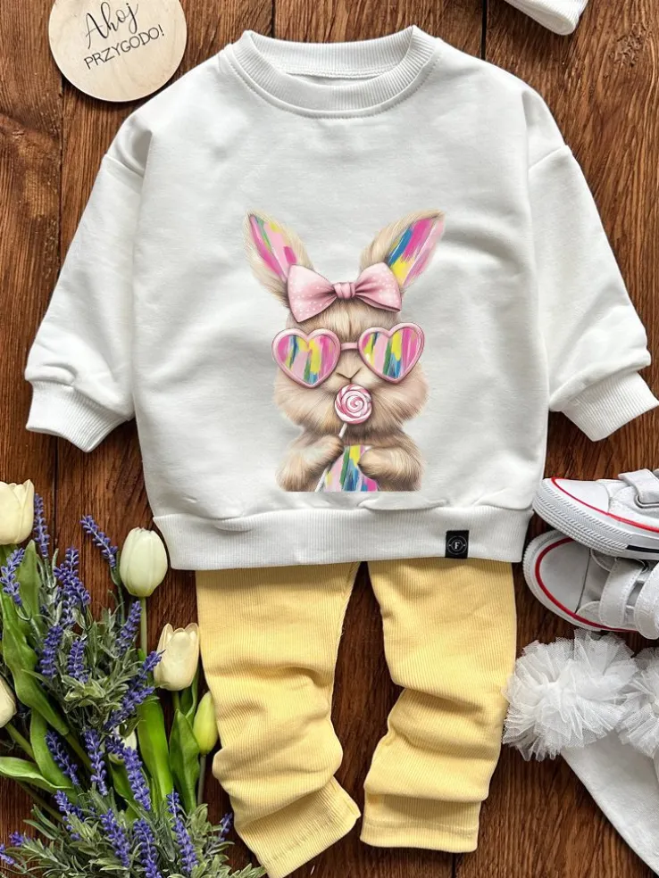 Bluza dziecięca kolorowy zajączek z lizakiem