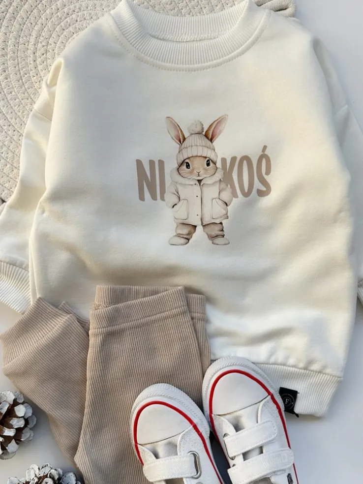 Bluza dziecięca króliczek w zimowej kurtce