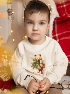 Bluza dziecięca niedźwiadek z gałązką