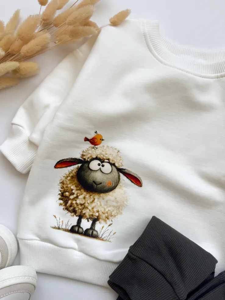 Bluza dziecięca owieczka i ptaszek