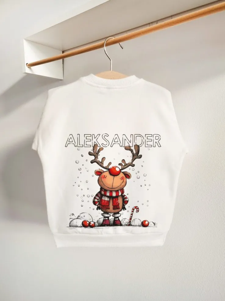 Bluza dziecięca renifer w śniegu