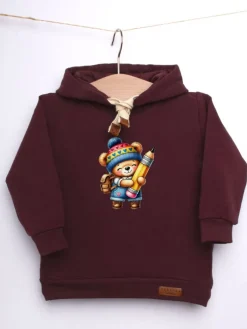 Bluza dziecięca z kapturem misio z kredką