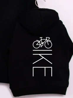 Bluza dziecięca z kapturem z nadrukiem na plecach BIKE