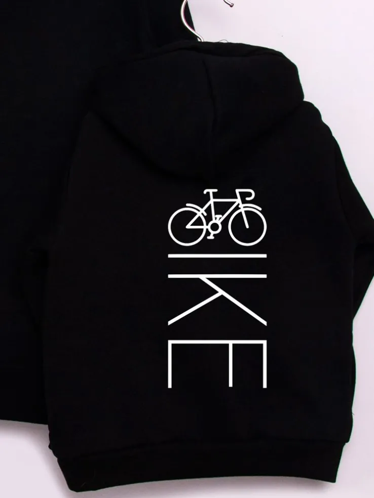 Bluza dziecięca z kapturem z nadrukiem na plecach BIKE