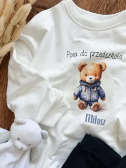 Bluza dziecięca z nadrukiem misia pora do przedszkola