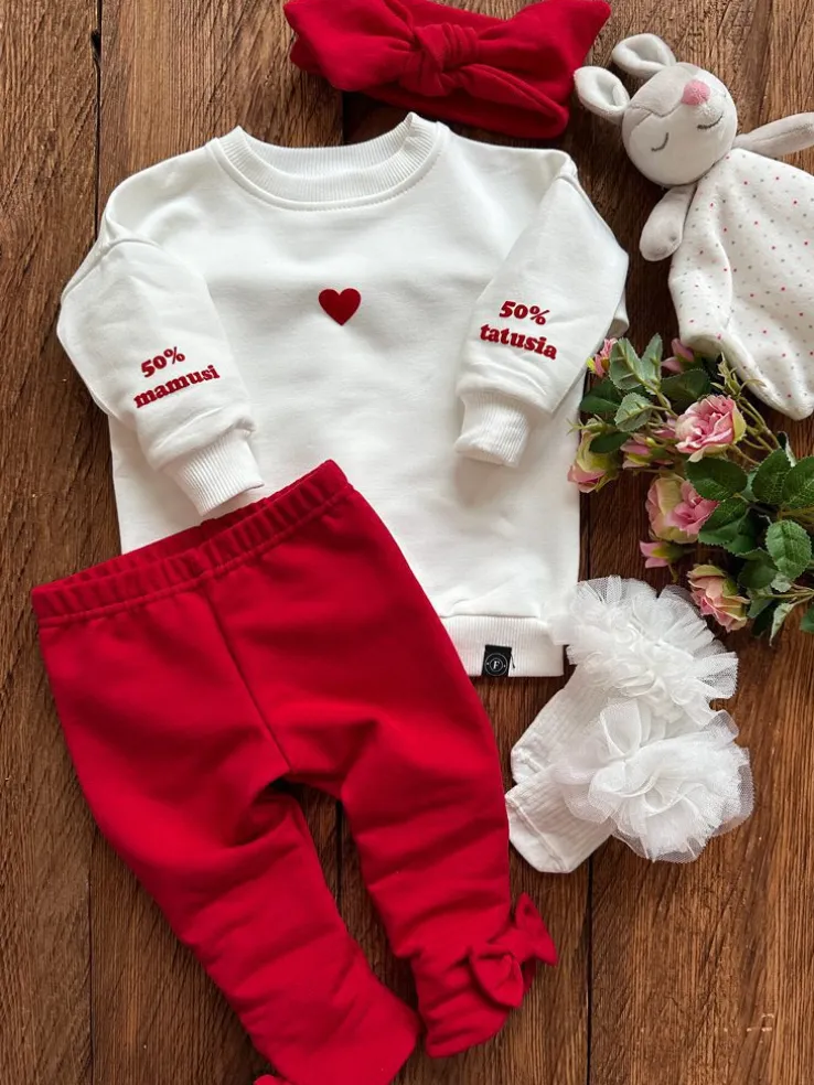 Bluza dziecięca z serduszkiem 50% mamusi 50% tatusia