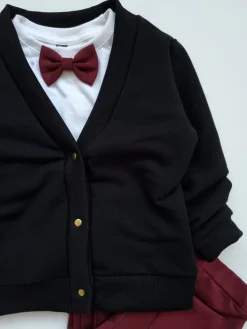 Bluza kardigan dla dziecka rozpinany czarny