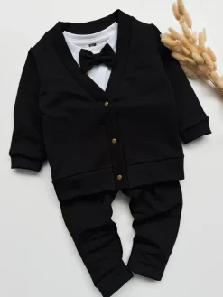 Bluza kardigan dla dziecka rozpinany czarny