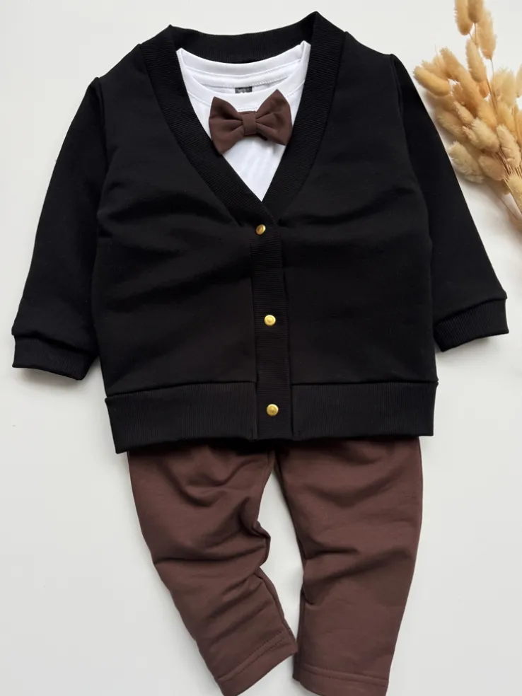 Bluza kardigan dla dziecka rozpinany czarny