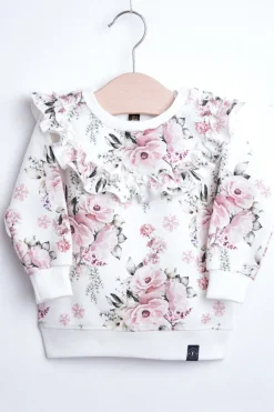 Bluza w kwiaty z falbanką