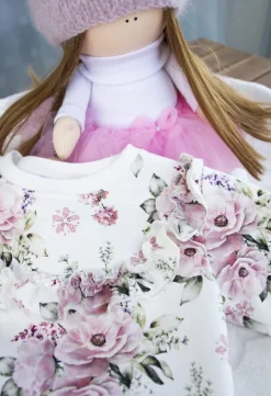 Bluza w kwiaty z falbanką