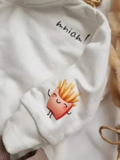 Bluza z kapturem z uszkami burger i frytki mniam mniam