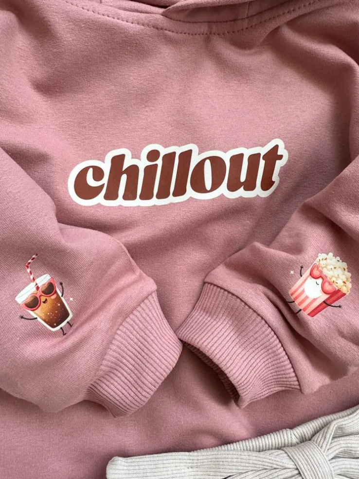 Bluza z kapturem z uszkami chillout cola i popcorn