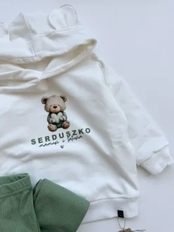 Bluza z kapturem z uszkami miś serduszko mamusi i tatusia