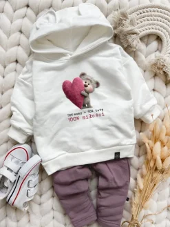 Bluza z kapturem z uszkami misio 100% miłości
