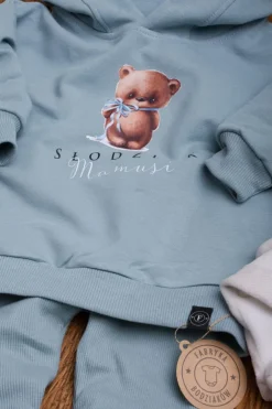 Bluza z kapturem z uszkami słodziak mamusi z misiem