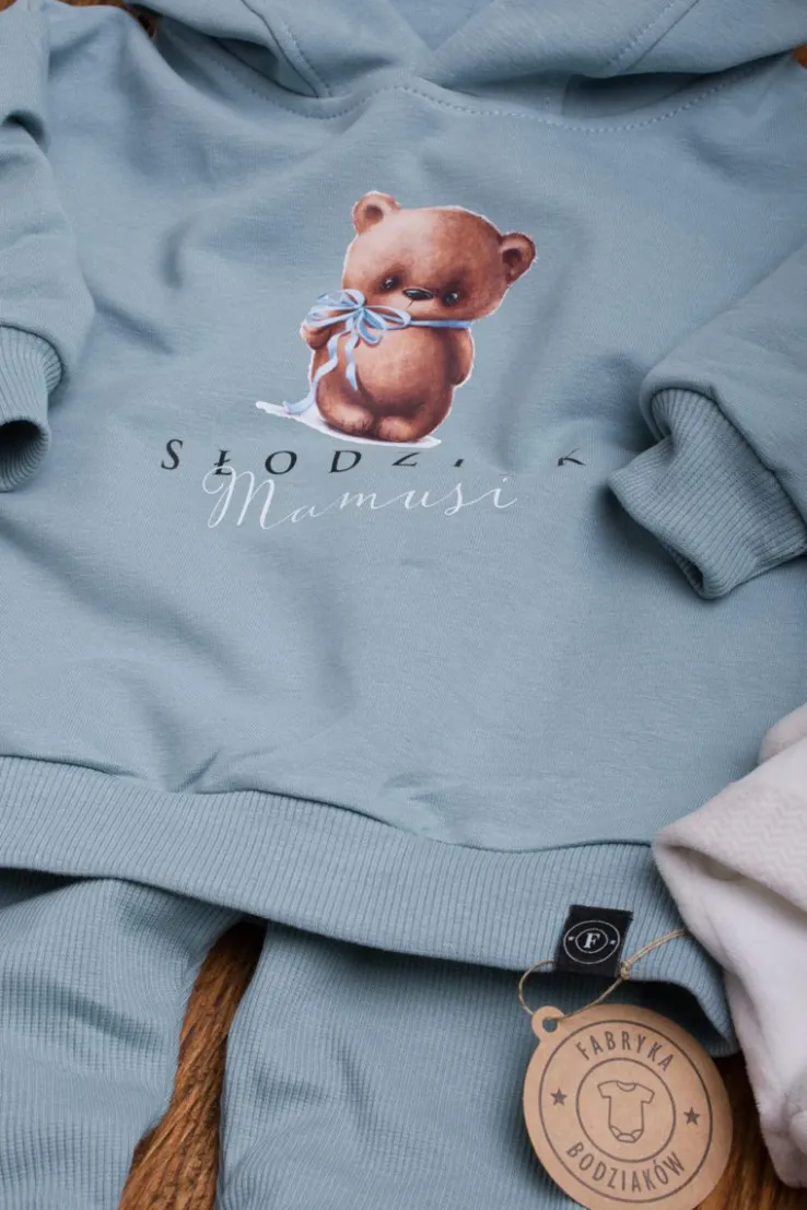 Bluza z kapturem z uszkami słodziak mamusi z misiem