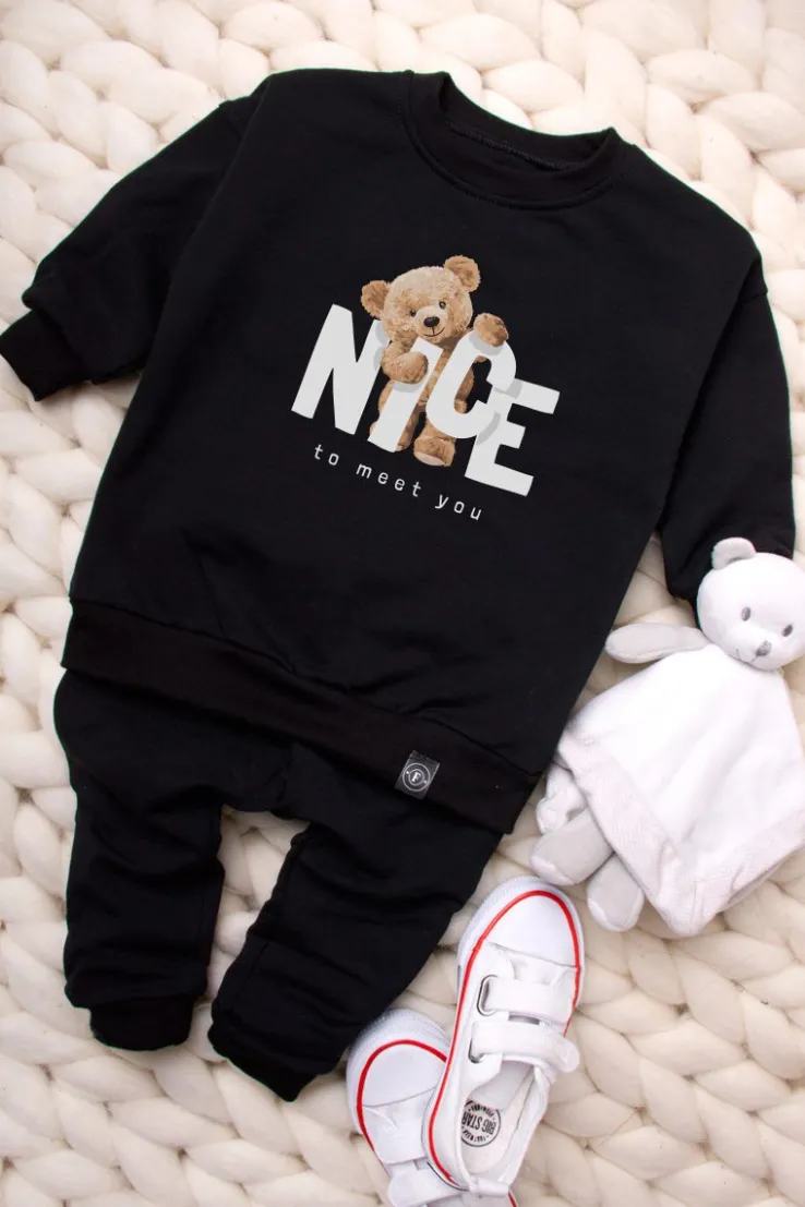 Bluza z nadrukiem misia nice to meet you