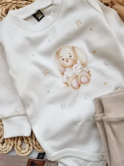 Body dla niemowlaka króliś w koszuli w gwiazdki