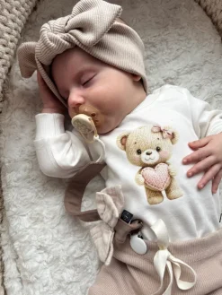 Body dla niemowlaka z nadrukiem sweterkowego misia