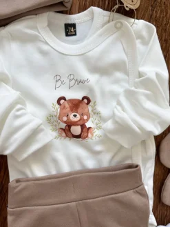 Body kopertowe miś be brave+ beżowe półśpiochy lub spodnie