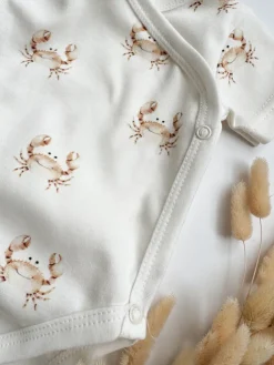 Body kopertowe niemowlęce krótki rękaw kraby