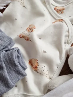 Body kopertowe niemowlęce krótki rękaw miś pod kołderką