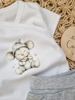 Body kopertowe niemowlęce myszka w czapeczce