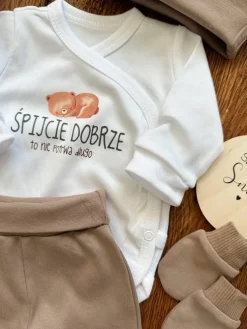 Body kopertowe śpijcie dobrze + beżowe półśpiochy lub spodnie