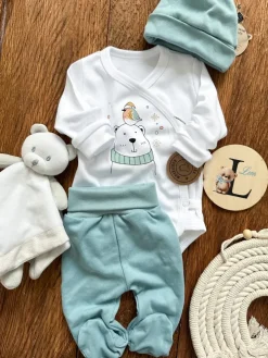 Body kopertowe z nadrukiem zimowego misia