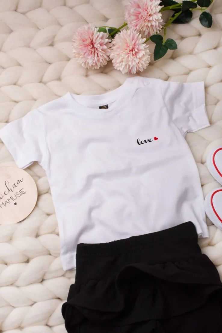Body/koszulka biała z nadrukiem love