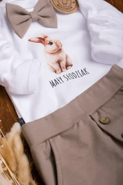Body/Koszulka z beżową muchą mały słodziak króliczek