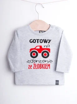 Body/koszulka z nadrukiem gotowy na zderzenie ze żłobkiem