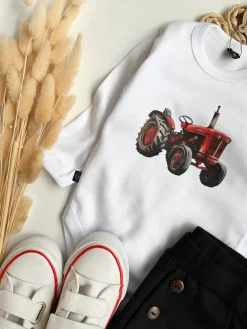 Body niemowlęce czerwony traktor