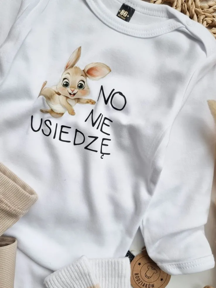 Body niemowlęce króliczek no nie usiedzę