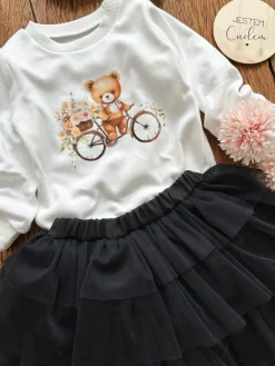 Body niemowlęce misio na rowerze