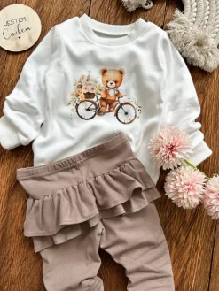 Body niemowlęce misio na rowerze