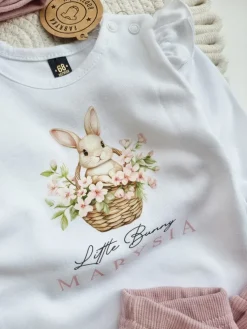 Body niemowlęce z falbankami przy rękawach little bunny