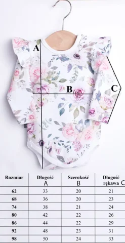 Body w czerwone kwiaty z długim rękawem