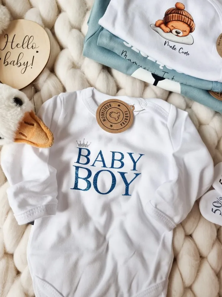 Body z brokatowym nadrukiem baby boy