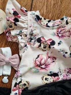 Body z falbankami krótki rękaw myszka minnie